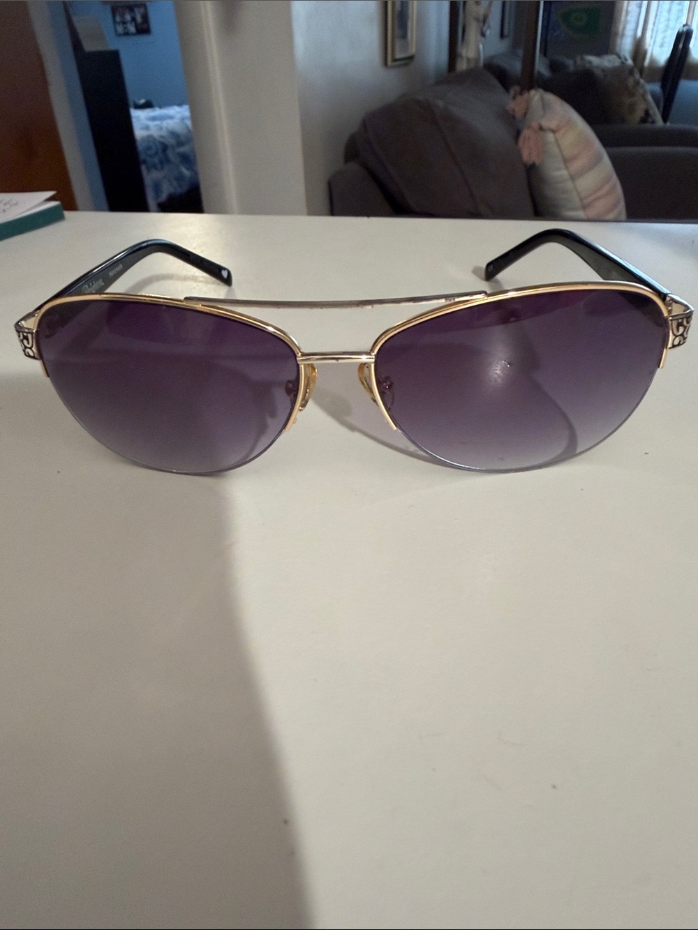 Brighton Gold Frame Purple Lens Women's Sunglasses